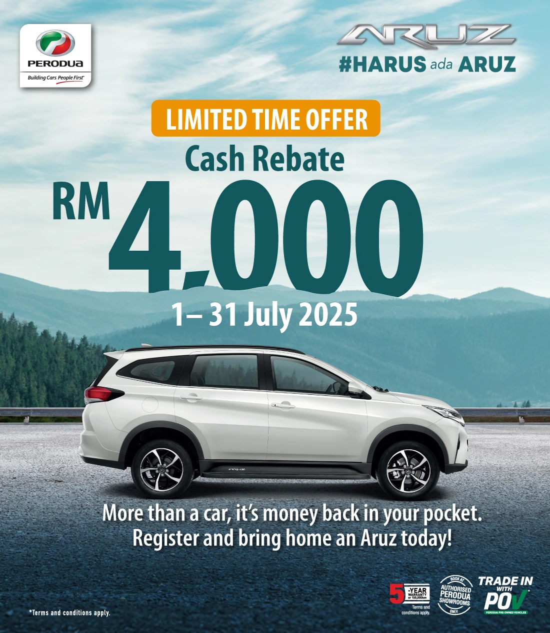 Perodua Aruz Rebate RM4,000