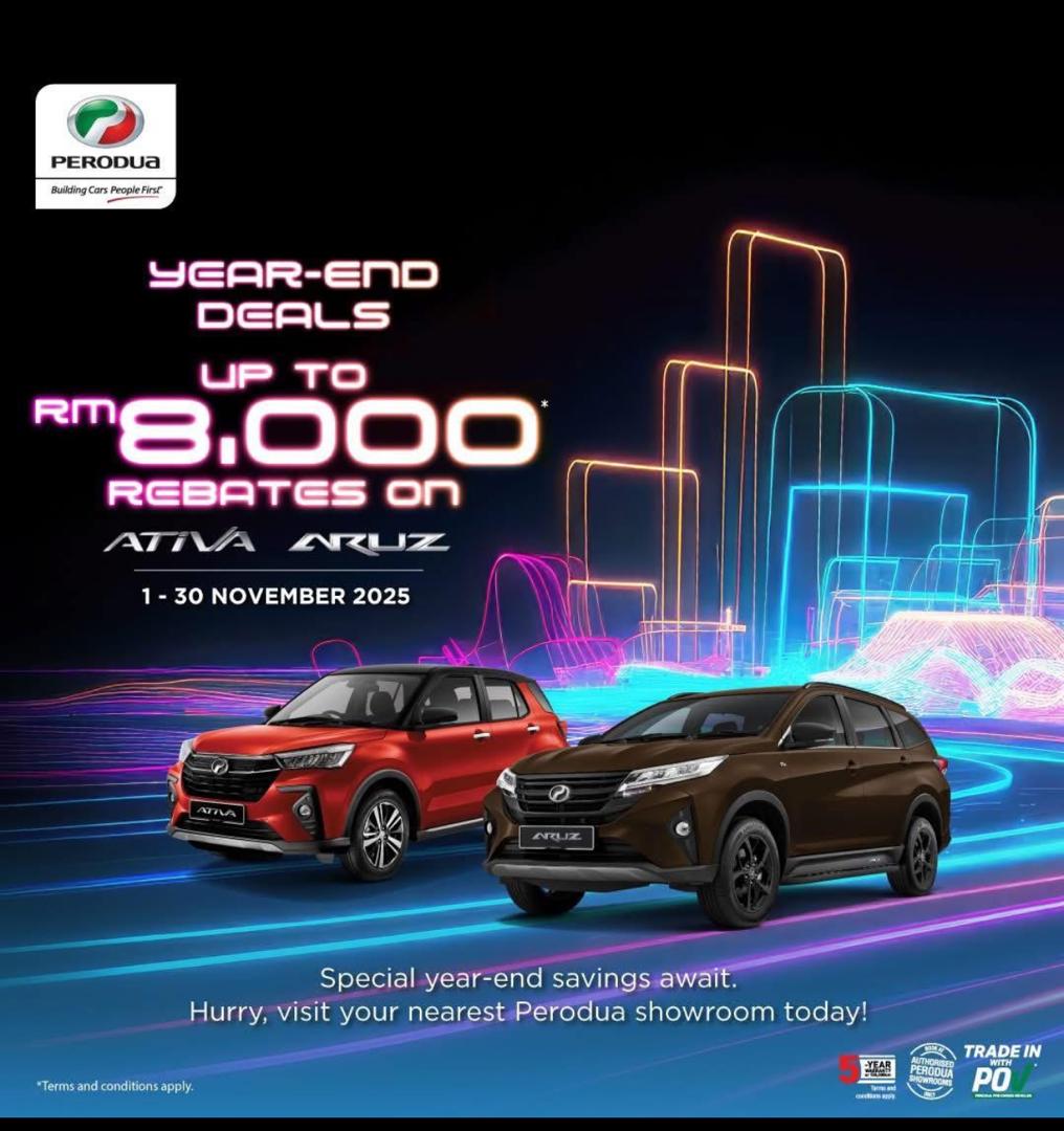 Perodua Aruz dan Ativa Rebate Sehingga RM8,000